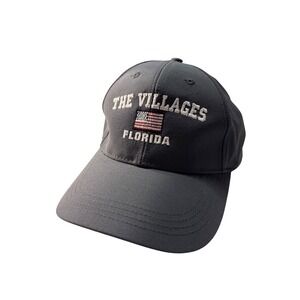 Ahead Performance The Villages Florida American Flag Gray Adjustable Hat Cap
